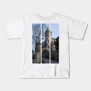 Szczytna, Poland - Castle Rock Forest is a castle integrated in the rock. It is located in the Lower Silesian Voivodeship on the Szczytnik hill. (vertical) Kids T-Shirt